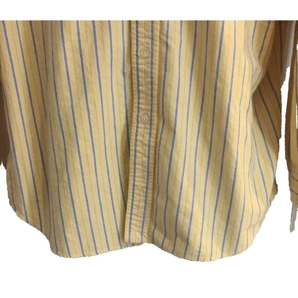 VTG RALPH LAUREN Classic FIT Button Up Shirt Sz 17.5 Large Yellow Striped Preppy - Picture 3 of 9